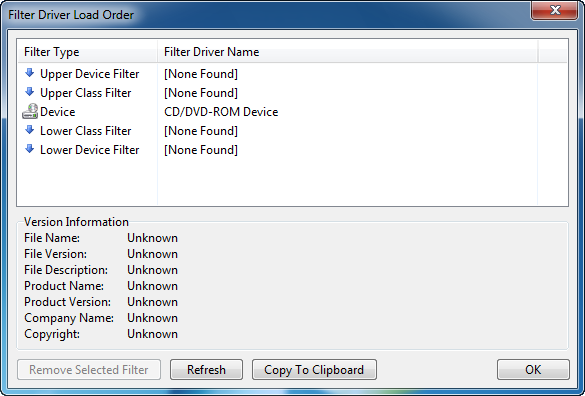 Screenshot - Filter Driver Load Order