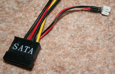 SATA power connector inside the Addonics Storage Tower V
